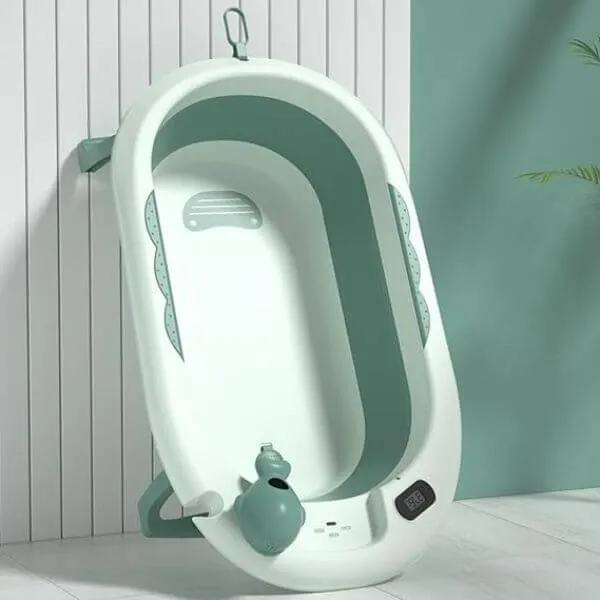 Foldable Baby Bathtub with Thermometer and Anti-Slip Design - Image 3