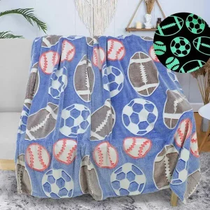 Glow in The Dark Ball Sports Lovers Blanket