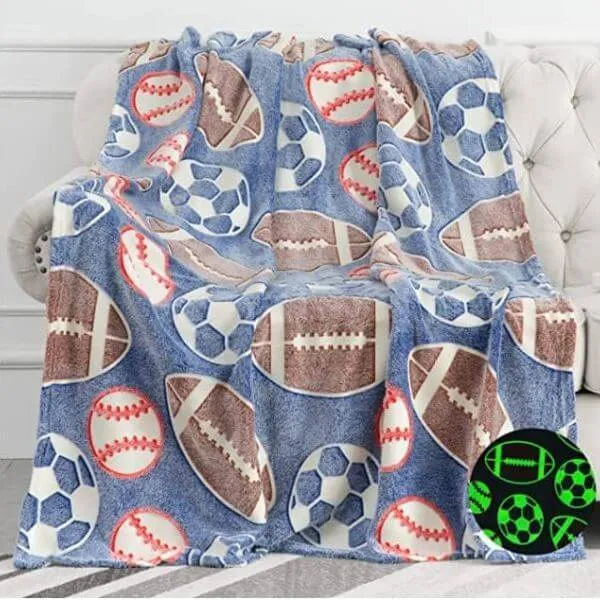 Glow in The Dark Ball Sports Lovers Blanket - Image 2