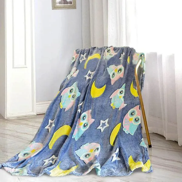 Glow in The Dark Owl Throw Blanket - Image 3