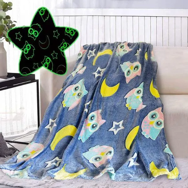 Glow in The Dark Owl Throw Blanket - Image 2