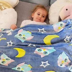 Glow in The Dark Owl Throw Blanket